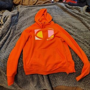 Women's Champion Orange Pullover Hoodie with Logo For Sale!!